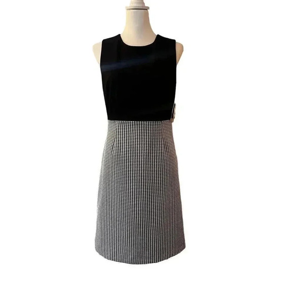 kasper sleeveless dress NWT black and houndstooth size 4 - Picture 4 of 8